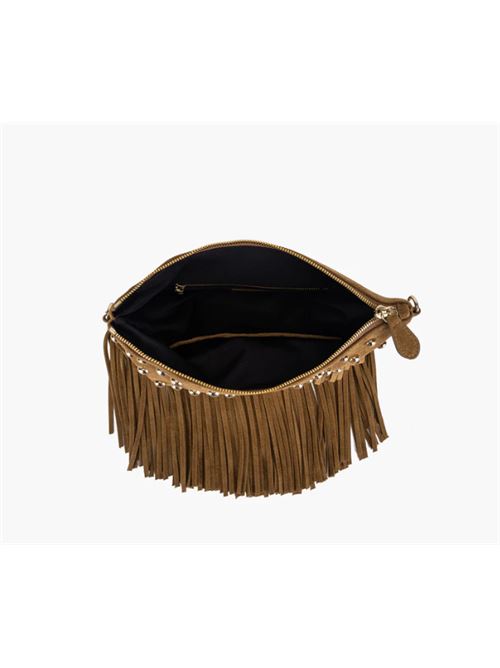night ed.fringes&studs pochette suede LA CARRIE | 152P-KY-501-SUECUOIO